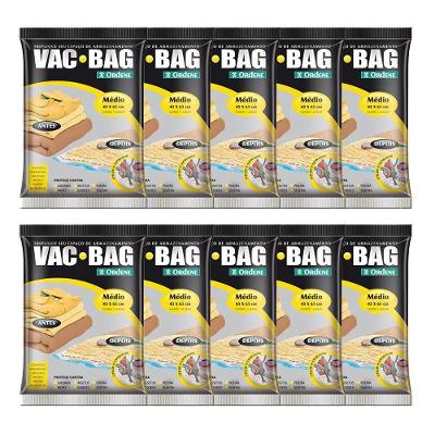 10 Saco A Vácuo Médio Organizador Roupa Vac Bag 45x65 Ordene