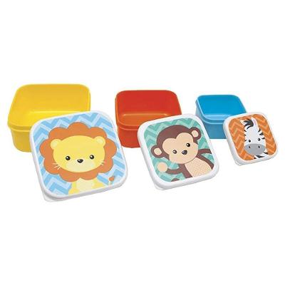 Kit Com 3 Potinhos Pequenos Coloridos Animais Buba