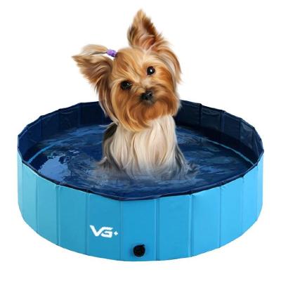 Piscina Para Cachorro Pets Dobrável Lisa Azul Vg+