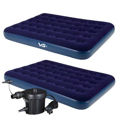 Kit 2 Colchões Infláveis Casal Flocked Comfort Com Bomba Elétrica Vg Plus 220v