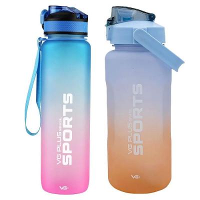 Kit 2 Garrafas Squeeze Plástico 2l + 1l Academia Vg+ Azul-azul