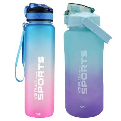 Kit 2 Garrafas Squeeze Plástico 2l + 1l Academia Vg+ Azul-verde