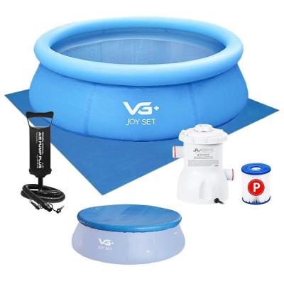 Piscina Inflável Joy Set 2490 L Circular 240 Cm Com Capa Filtro Bomba Forro Vg Plus 220v