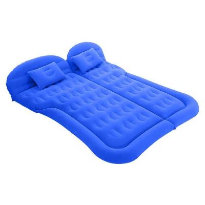 Colchão Cama Aveludada Inflável Para Viagem Suv Carro Com Bomba Elétrica 12v Vg Plus Azul