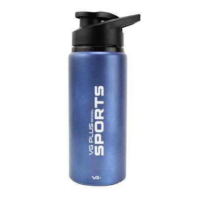 Garrafa Squeeze Alumínio Brilhante Com Trava 600ml Academia Vg+ Azul