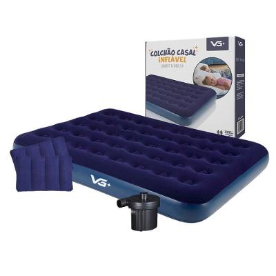 Colchão Casal Inflável + 2 Travesseiros + Bomba Elétrica 110v Vg Plus
