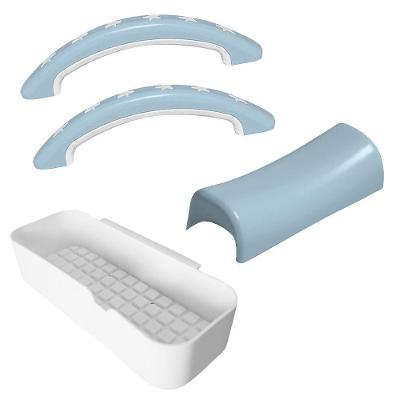 Kit Acessórios Alças Saboneteira Encosto De Cabeça Banheira 148 Cm Vg+ Azul