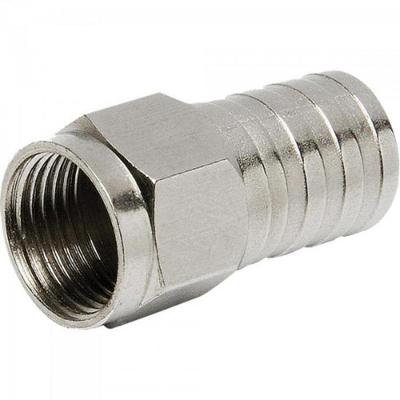 Conector F Tipo Barril Para Crimpar Rg59 Conf0006 Níquel Storm - Pct 100