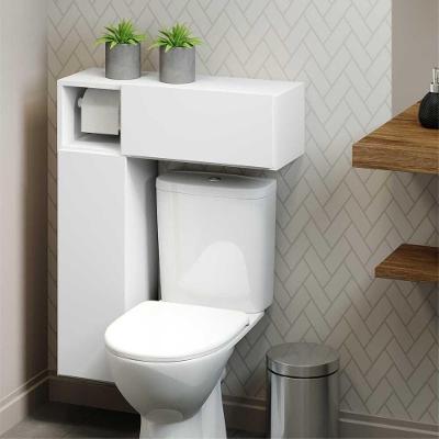Armário Banheiro para Vaso Suporte Papel Higiênico 2 Portas
