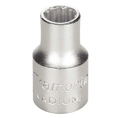Soquete Estriado Aço Cromo Vanádio 10mm - Encaixe 3/8 Tramontina Pro Tramontina