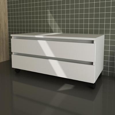 Gabinete Banheiro 2 Gavetas Com Rodízios 80Cm Cr10083 Branco