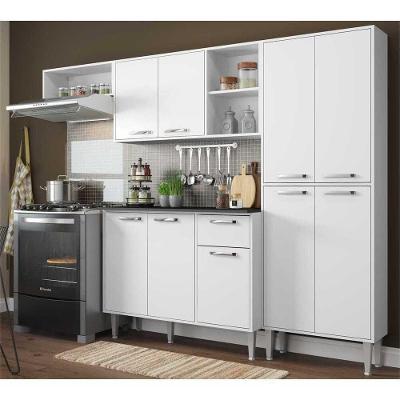 Cozinha Compacta Xangai 9 Portas Branco Premium Multimóveis