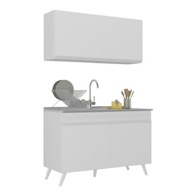 Armário De Cozinha Compacta 120cm Veneza Multimóveis V2141 Branco Branco