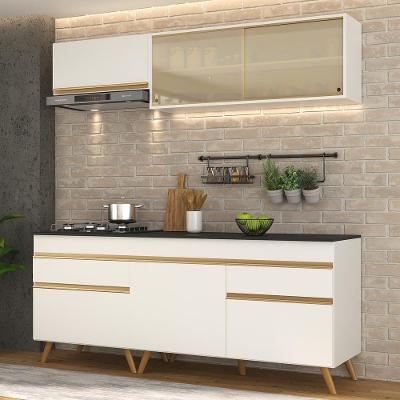 Cozinha Compacta 4 Pç c/ Armário E Balcão Multimóveis Branca