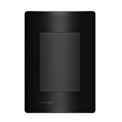 Placa Cega 4x2 C/suporte Carbono Revita Soprano