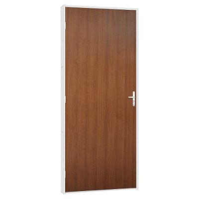 Porta De Madeira Mogno Com Batente De Aço Evidence 83x215 R120 Abertura Direita Branco