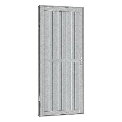 Porta De Aço Canelada Silver 61x215 R120 Abertura Esquerda Prata