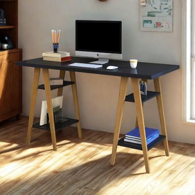 Escrivaninha Cavalete Mdf Prateleiras Design Minimalista