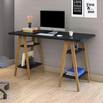Mesa Cavalete Mdf Madeira Pinus Home Office Minimalista