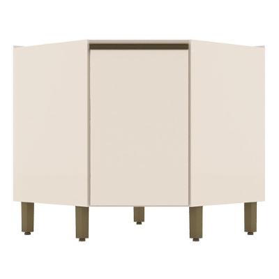Balcão Canto Oblíquo 1 Porta Sem Tampo Connect Off White - Móveis Henn Off White