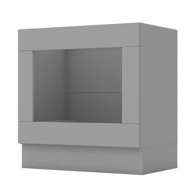 Balcão Forno De Embutir 80cm Americana Cinza Com Tampo Nature - Móveis Henn Cinza-nature