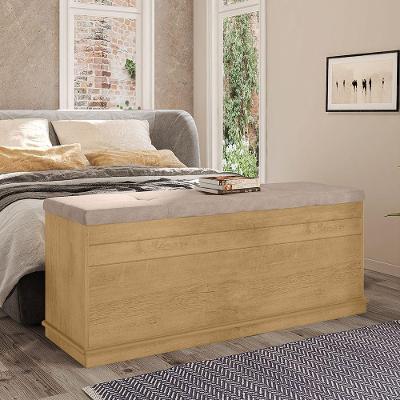 Recamier Baú Para Quarto Casal Genova Cinamomo Pena