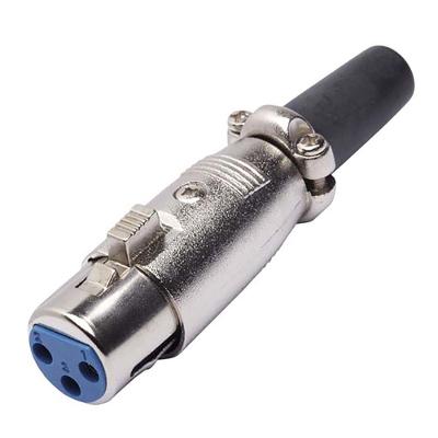 Conector Cannon De Microfone Fêmea Com Prensa
