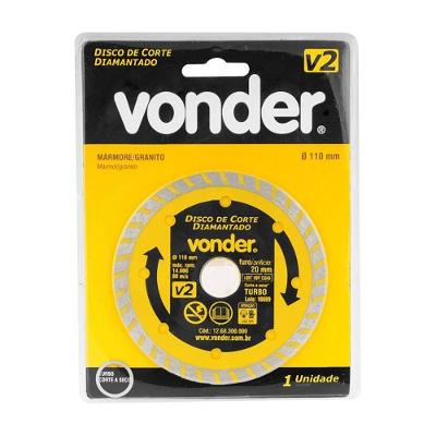 Disco Diamantado Vonder 110mm V2 Furo 20