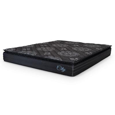 Colchão Casal King Molas Ensacadas City Pillow Top 193x203x23cm Hellen Black