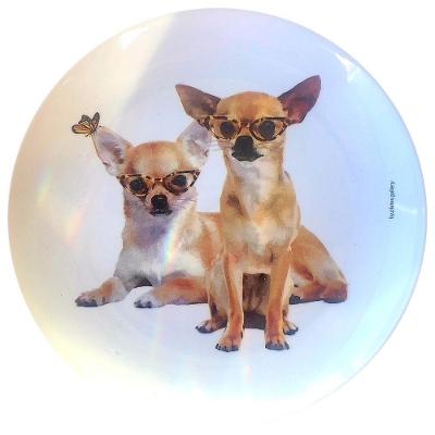 Prato De Porcelana Cachorro Chihuahua Ju E Jô - 24 Cm