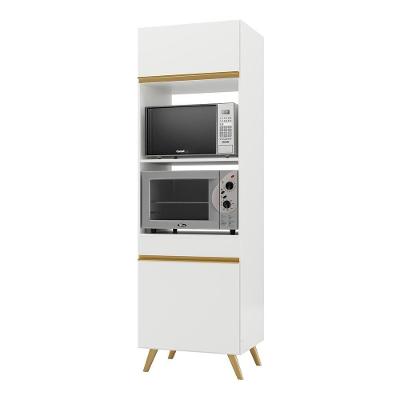 Paneleiro 2 Portas 63cm Para Forno E Microondas Veneza Multimóveis V3679 Branco/dourado Branco/dourado