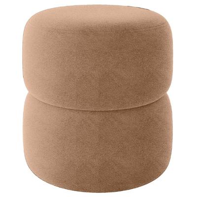 Puff Redondo Decorativo 49x43 Cm Paris Boucle Bege Milani Store Bege
