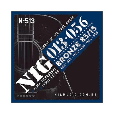 Encordoamento Nig Bronze N-513 P/ Violão Aço 13/56 - Ec0527