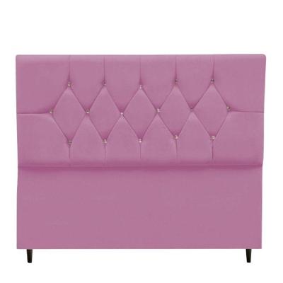 Cabeceira Cama Box Estofada Casal 140 Cm Geovana Suede Cor:rosê