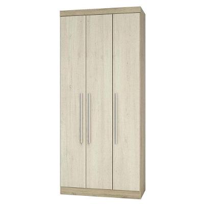 Guarda Roupa 3 Portas 2 Gavetas Avelã Rústico Com Ártico