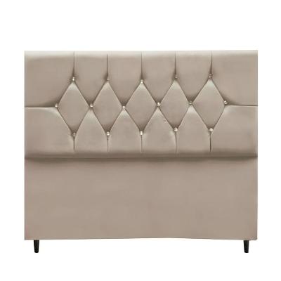 Cabeceira Estofada Cama Box Casal 140 Cm Suede Nina Cor:bege