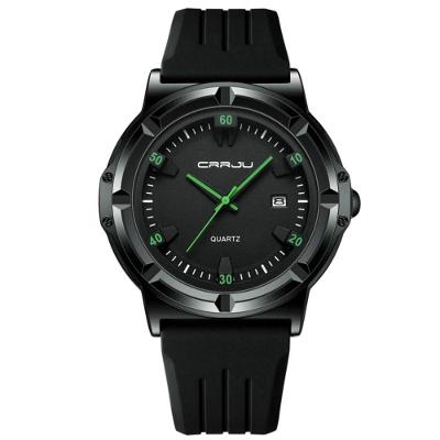 Relógio Masculino Casual De Quartzo Analógico Pulseira De Silicone à Prova D'água Verde