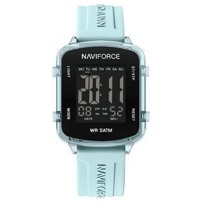 Relógio Unissex Digital Esportivo á Prova D´agua Pulseria Silicone Tela Display Lcd Casual Azul Claro