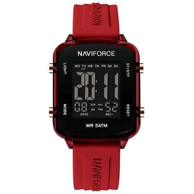 Relógio Unissex Digital Esportivo á Prova D´agua Pulseria Silicone Tela Display Lcd Casual Vermelho