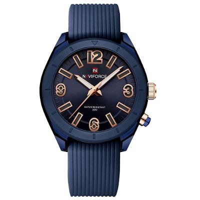 Relógio De Pulso Feminino Quartzo Pulseira Silicone à Prova D´água Casual Analógico Azul