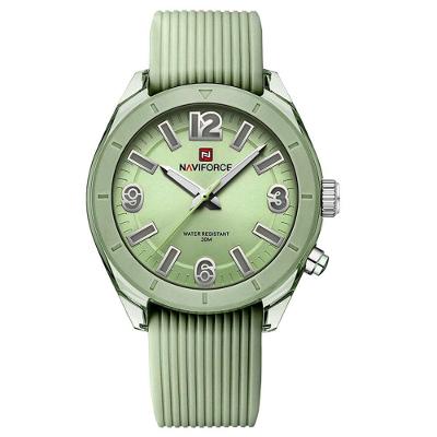 Relógio De Pulso Feminino Quartzo Pulseira Silicone à Prova D´água Casual Analógico Verde