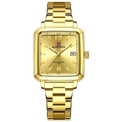Relógio Masculino Design Quadrado Casual Esportivo De Quartzo Impermeavel Dourado