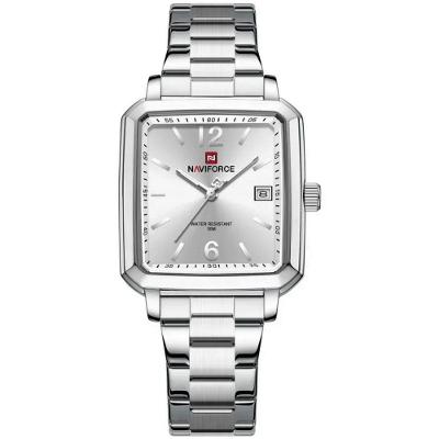 Relógio Masculino Design Quadrado Casual Esportivo De Quartzo Impermeavel Branco Prata