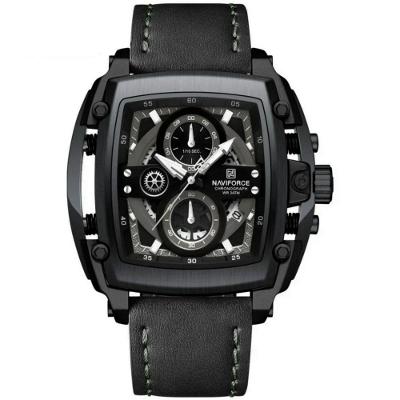 Relógio Masculino Mostrador Grande Design Tonneau à Prova D 'água Preto