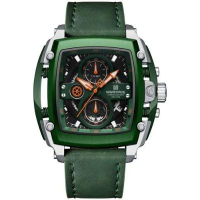 Relógio Masculino Mostrador Grande Design Tonneau à Prova D 'água Verde
