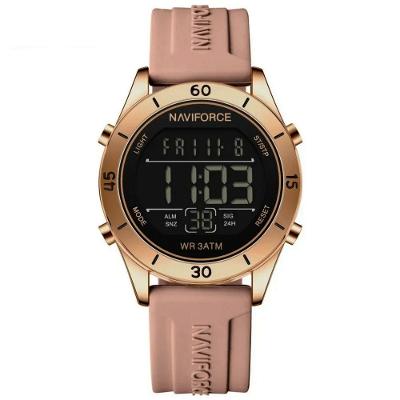 Relógio Feminino Esportivo Tela Lcd Digital Pulseira Silicone Impermeavel 3atm Nude