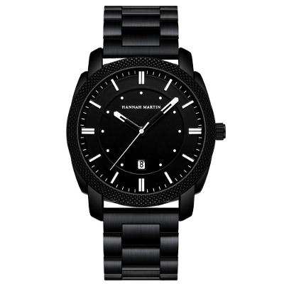 Relógio Quartzo Impermeável De Aço Inoxidável Masculino Esportivo Estilo Casual Preto