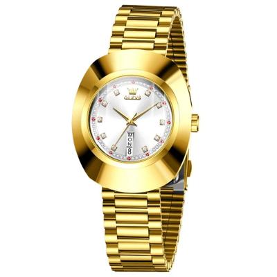 Relógio De Quartzo Fashion Mostrador Redondo Pulseira De Aço Inoxidável Branco