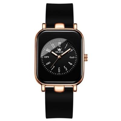 Relógio De Quartzo Para Mulheres Casual Pulseira De Silicone à Prova D'água Preto