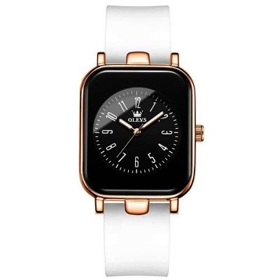 Relógio De Quartzo Para Mulheres Casual Pulseira De Silicone à Prova D'água Branco